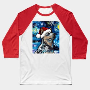 Santa Blue Heeler Baseball T-Shirt